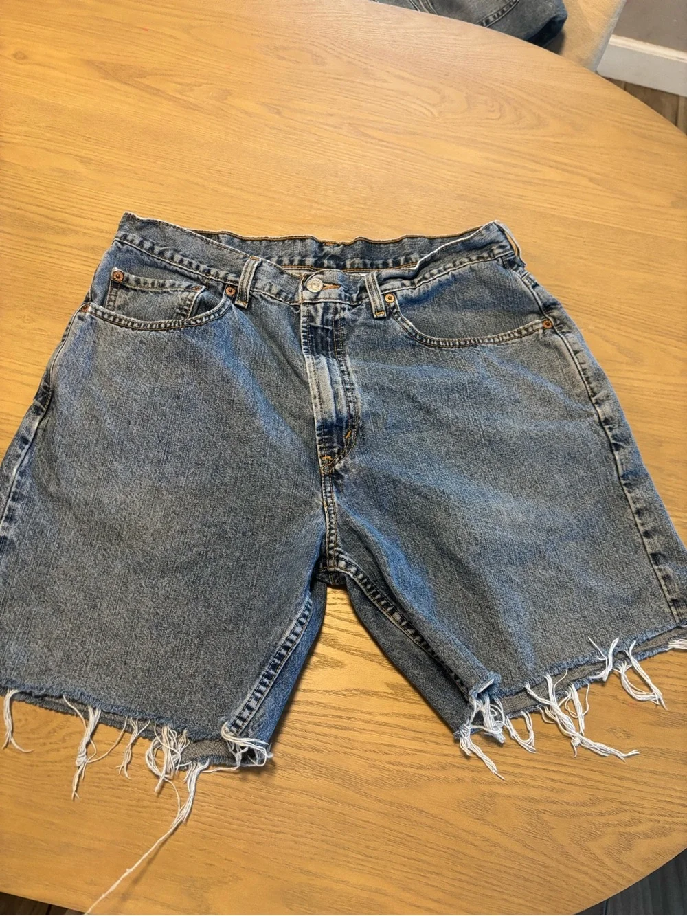 Levi's Men's Light Blue Cutoff Denim Shorts